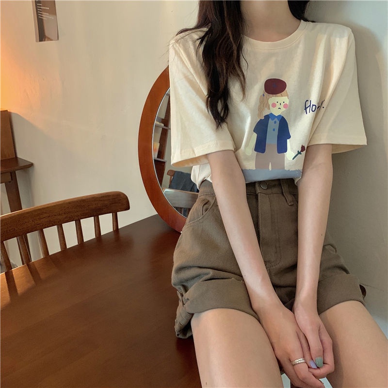 Áo Thun Ngắn Tay In Họa Tiết Thời Trang Cá Tính