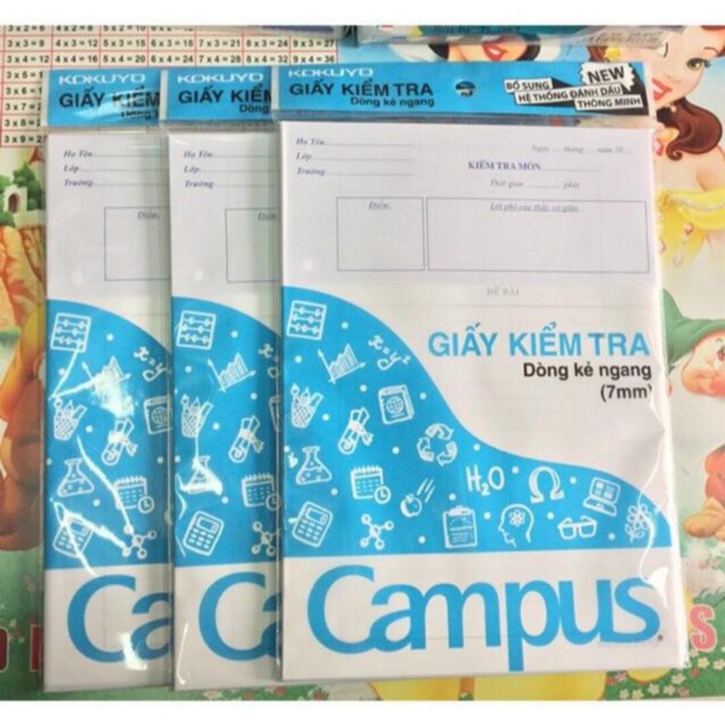 Giấy kiểm tra kẻ ngang Campus 25 tờ đôi