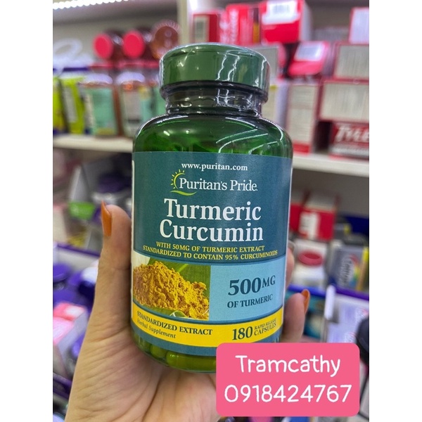 Tinh Chất Nghệ Vàng Puritan's Pride Turmeric Curcumin 500mg 180 viên date 2023