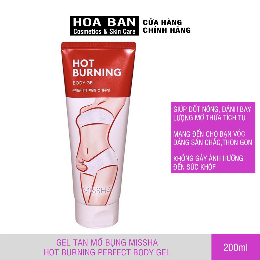 Gel Tan mỡ bụng Missha Hot Burning perfect Body gel - 200ML