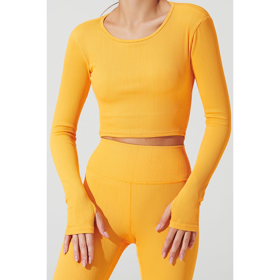 OLABEN Áo tập yoga tay dài Gym FENDY LONG-SLEEVES RIBBED