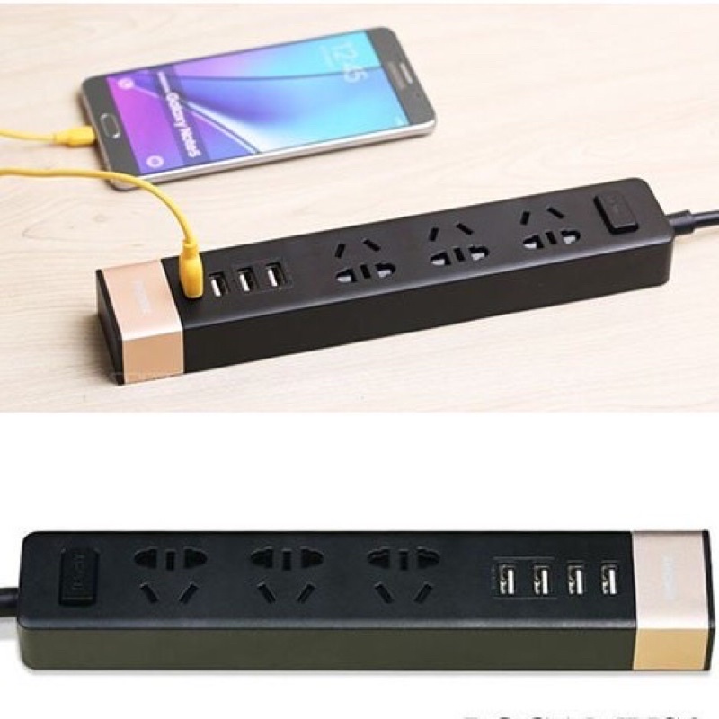 Ổ Cắm Điện Đa Năng 4 Cổng USB Dùng Được 2 Chấu Và 3 Chấu