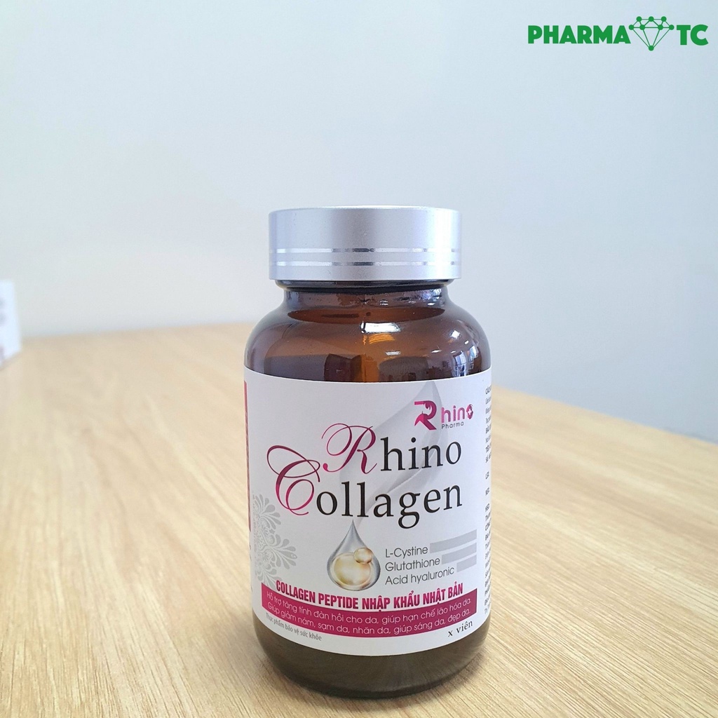 Viên uống Collagen Rhino, sáng da, đẹp da với Collagen peptide và Glutathione - Hộp 30 viên - PharmaOTC