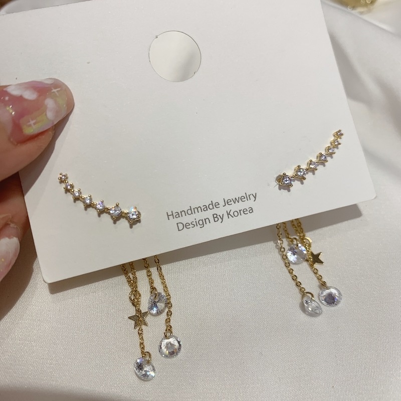 Khuyên tai tua rua đính đá thời trang thanh lịch dành cho nữ