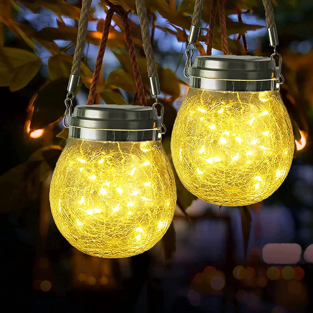 Đèn LED trang trí lọ thuỷ tinh năng lượng mặt trời, đèn LED decor quán cafe, phòng ngủ, không thấm nước, tuổi thọ cao