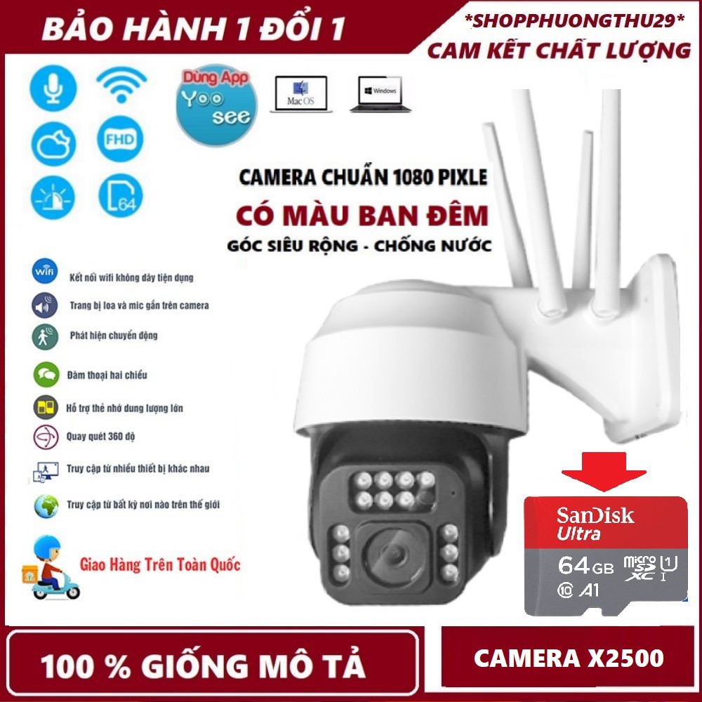 Camera Wifi Camera Ngoài Trời Camera YooSee PTZ X2700 FHD,đàm thoại song phương