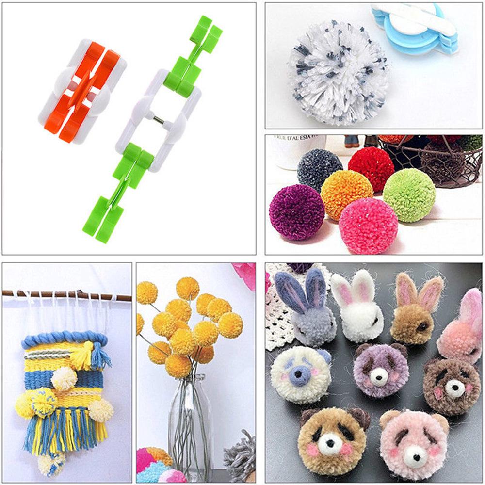 WAY2TOP 2 Cái / lốc Pompom Maker Kim Thủ Công Móc Sợi Dệt Dụng Cụ