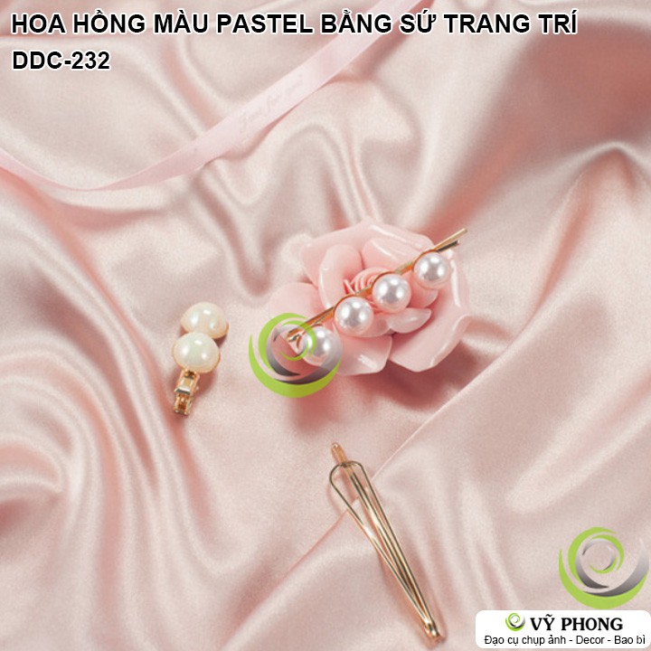 HOA HỒNG SỨ MÀU PASTEL PHONG CÁCH BẮC ÂU TRANG TRÍ TRƯNG BÀY ĐẠO CỤ CHỤP ẢNH SẢN PHẨM INS DDC-232