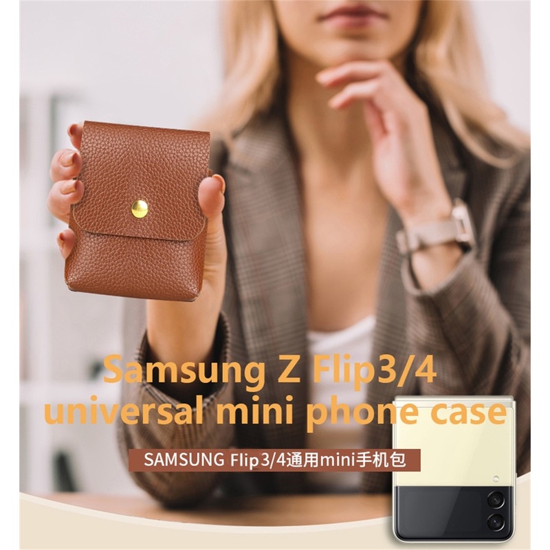 Bao Da Điện Thoại Dạng Ví Sang Trọng Phong Cách Retro Cho Samsung Galaxy Z Flip 3 4 5G