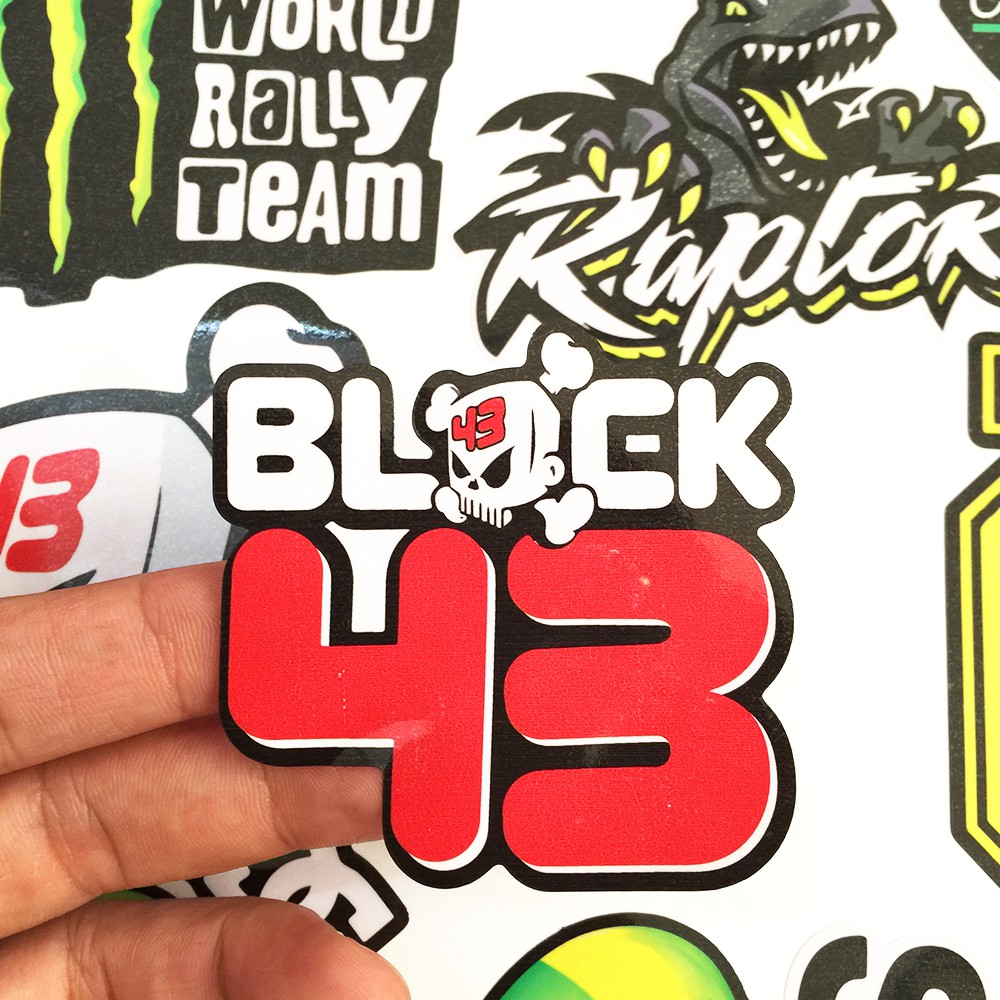 Bộ Tem Xe Máy Ohlins Eneos Monster Movistar - Chống Thấm Nước Khổ A4