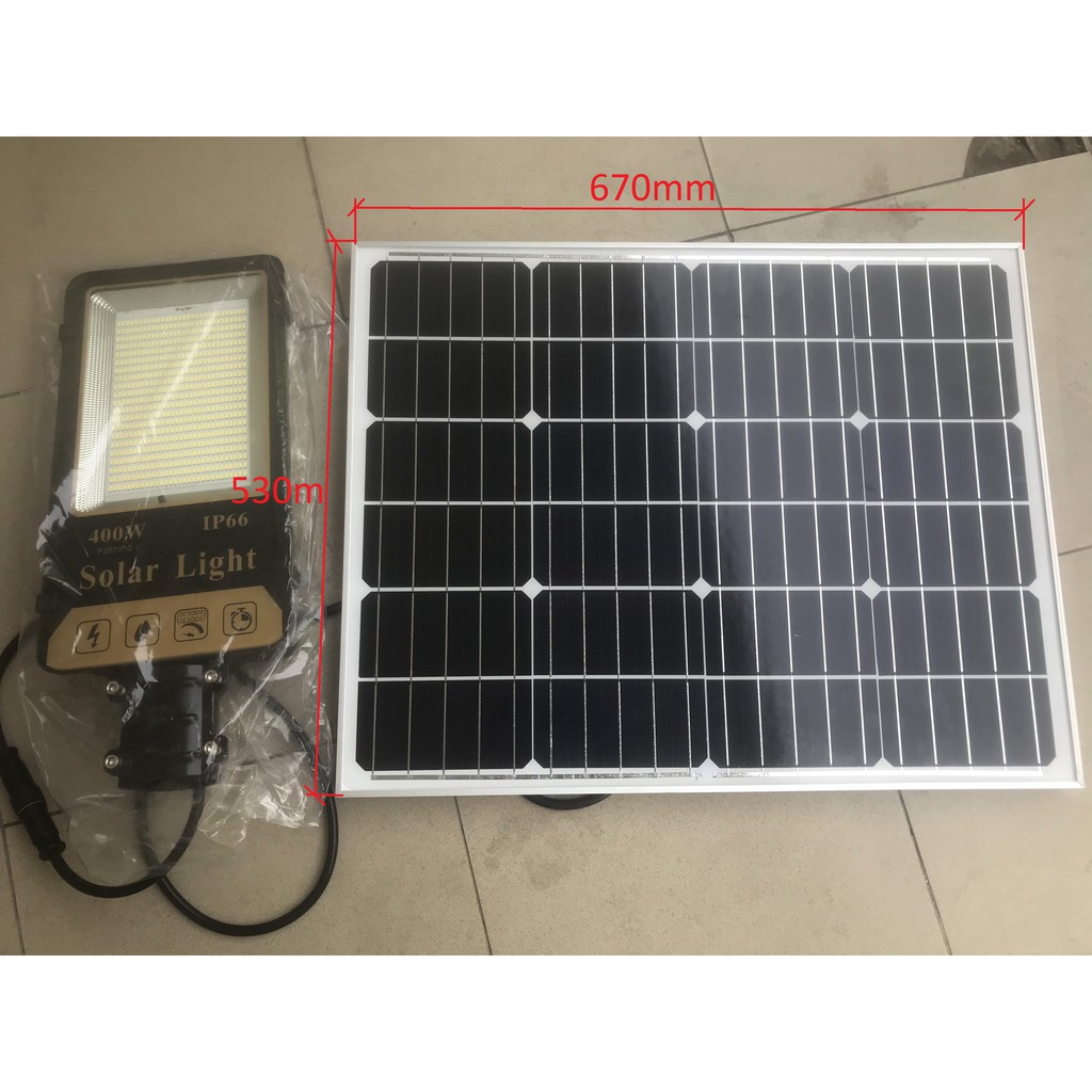 Đèn đường bàn chải năng lượng mặt trời 400W Tấm năng lượng MONO 60W, Pin 60000mAh