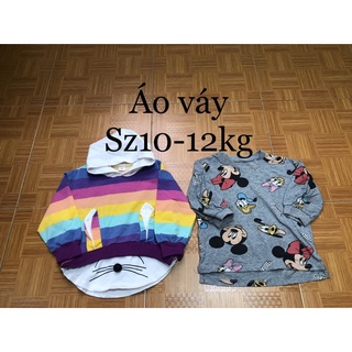 Áo nỉ dáng dài bé gái sz 10-12kg