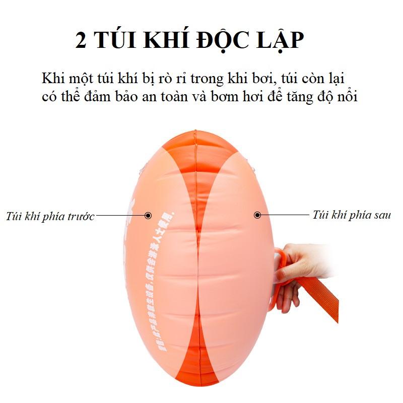 Phao bơi oval đeo thắt lưng 2 túi khí dành cho bơi lội, phao đeo tay