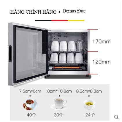 Máy sấy, khử khuẩn cốc chén Hồng Ngoại, gia dụng Demas Đức | hàng chính hãng Demas Đức