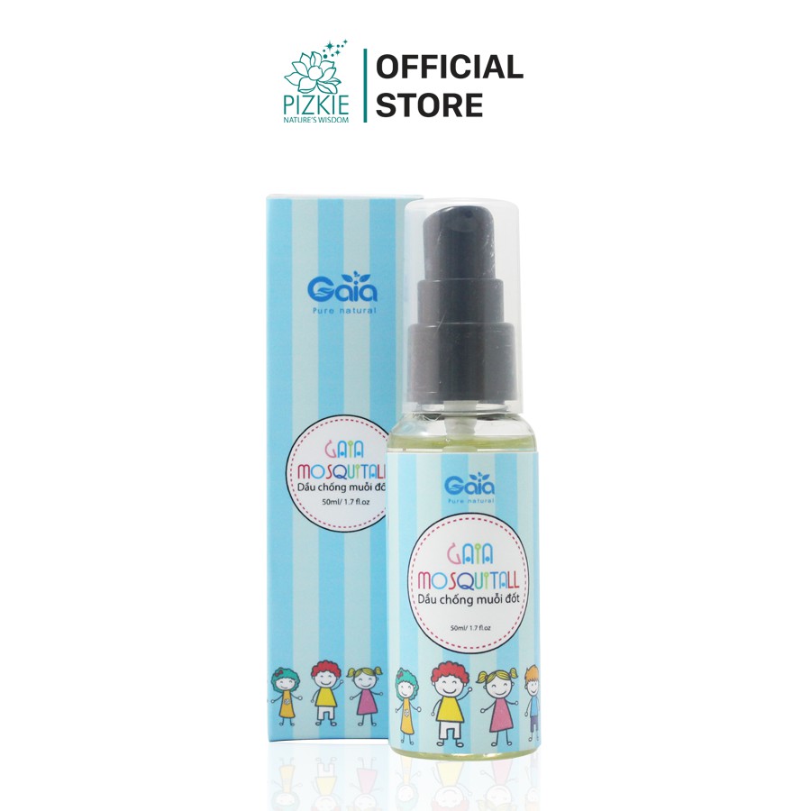 Dầu Đuổi Muỗi GAIA MOSQUITALL PIZKIE Bảo Vệ Bé Yêu và Gia Đình Bạn Khỏi Muỗi, Côn Trùng 50ML