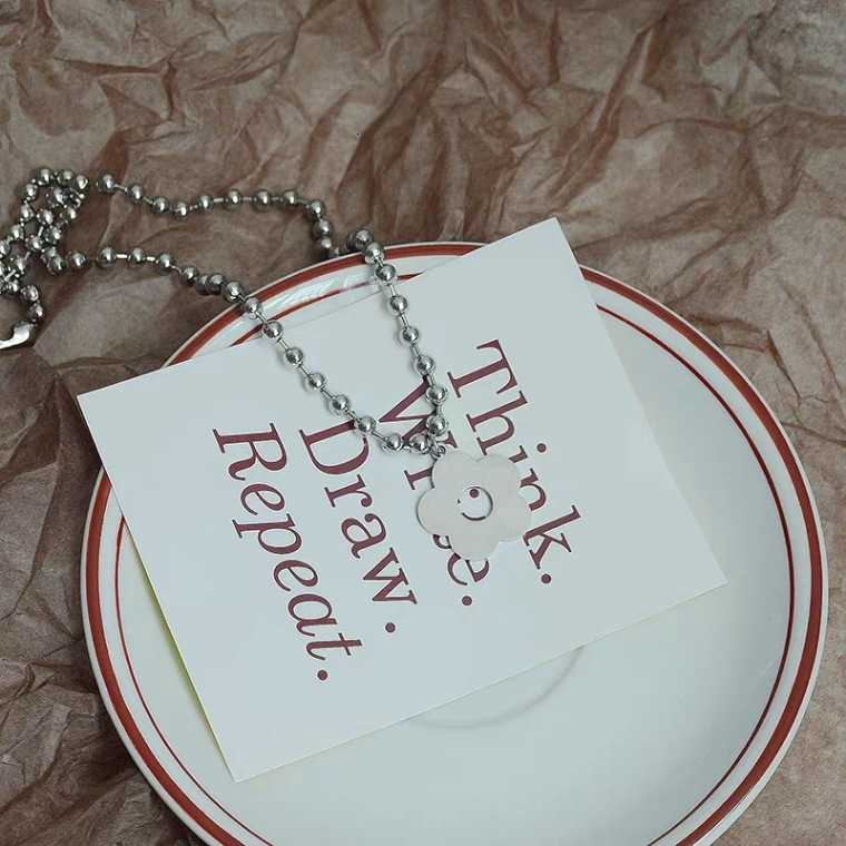 Dây chuyền hạt tròn mặt hình bông hoa phong cách hip hop thời trang cho nữ 2252