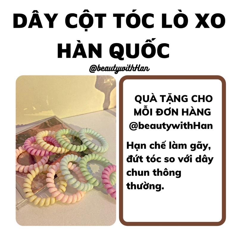 Dây cột tóc lò xo phong cách Hàn Quốc nhiều màu.