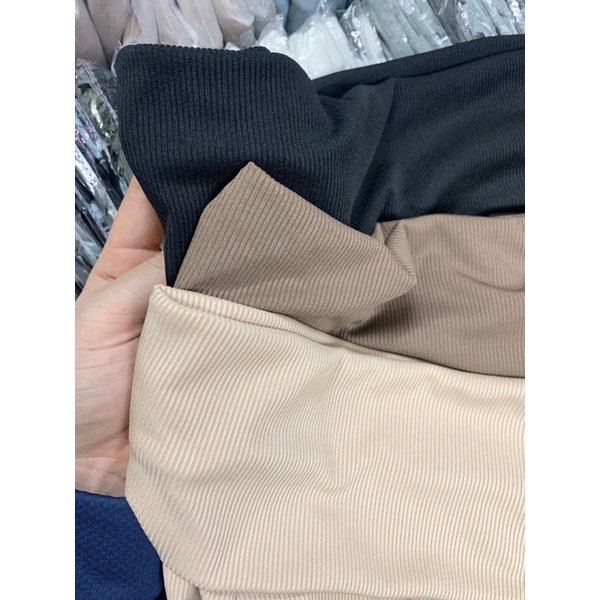 Áo trễ vai  Áo dài tay gân tăm mùa thu đông dành cho nữ PHULA style Hàn Quốc Ulzzang dành cho nữ