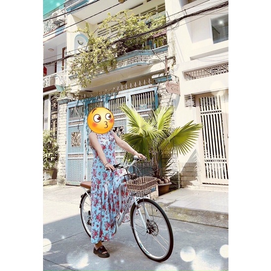 đầm hoa nhí midi elis 2 lớp siêu xinh