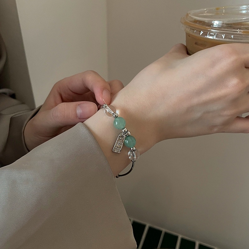 Thời trang Đơn giản Retro Phong cách Hàn Quốc Phụ nữ Chuyển nhượng Vòng tay cườm đàn hồi