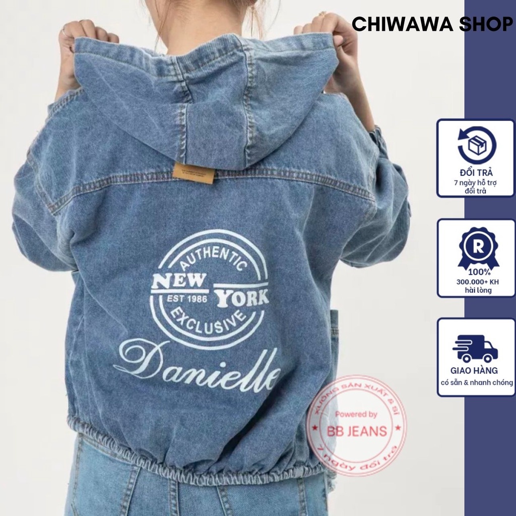 Áo khoác jean nữ form vừa có túi chứa điện thoại sành điệu cho chị em từ 40-64kg cao dưới 1.65m