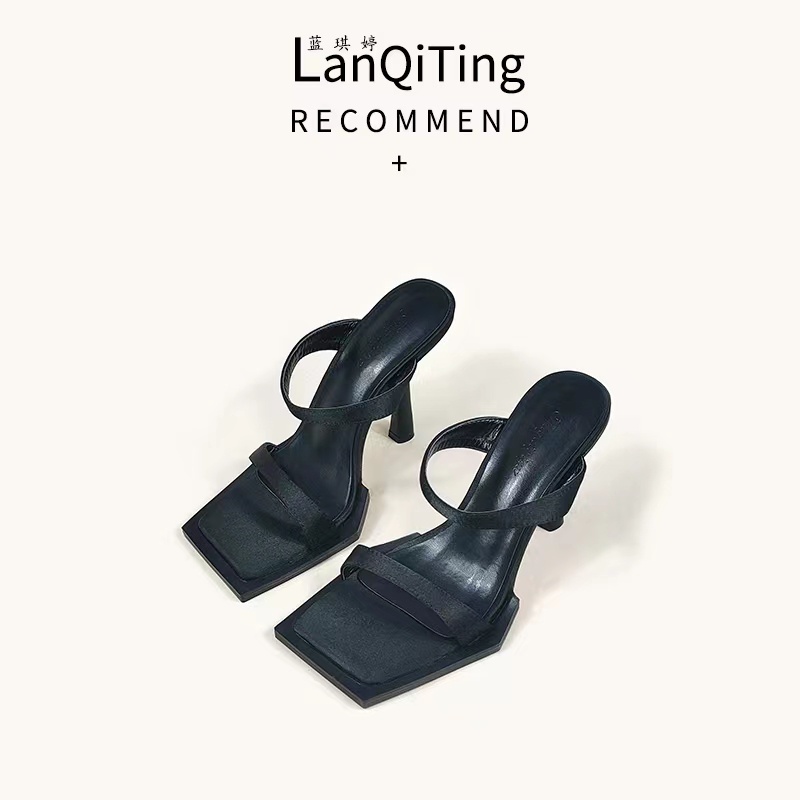 Giày Sandal Cao Gót Hở Ngón Phối Dây Xích Thời Trang Mùa Hè Quyến Rũ Dành Cho Nữ 2022