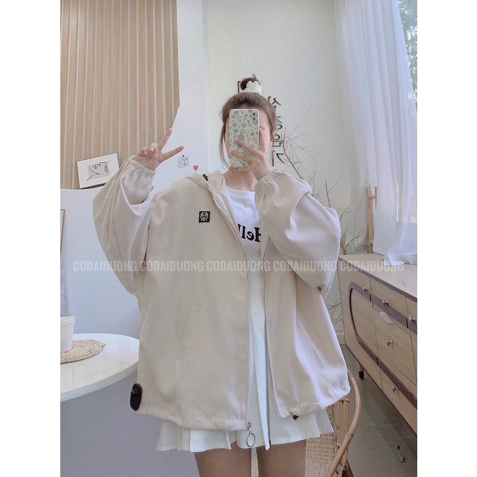 G19. 1623. ÁO KHOÁC NHUNG 2 LỚP CÓ MŨ