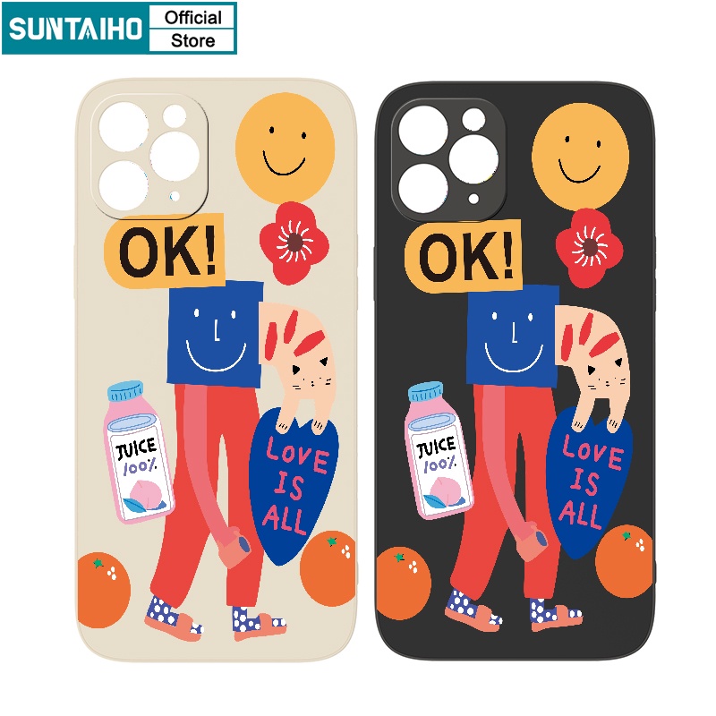 Ốp lưng iphone Suntaiho Ốp lưng iphone Ốp Điện Thoại silicon mềm hình graffiti trừu tượng thời trang cho iPhone 13 12 11 Pro Max XR X Xs Max 7 8 Plus