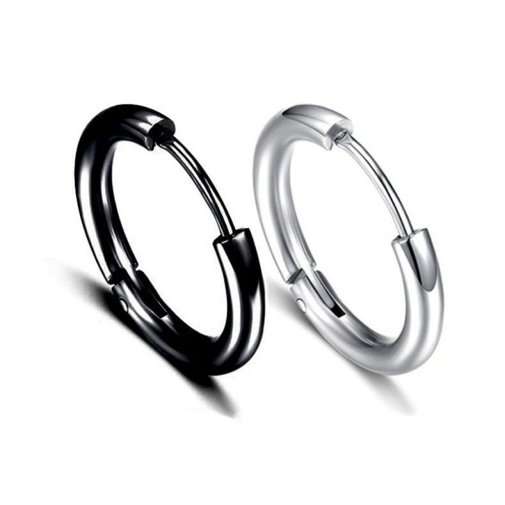 [PHỤ KIỆN UNISEX]Khuyên tai tròn titan UNICI mạ Bạc - khuyên tai nam G-Dragon- bông tai cực chất trẻ trung, thời thượng