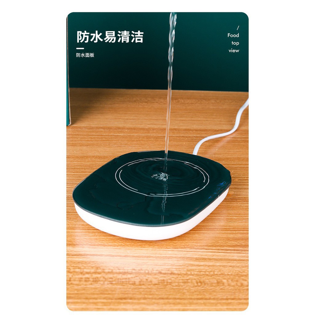 Cốc Hâm Nóng đồ uống kèm đế điện, Bộ ly sứ kèm đế điện hâm nóng trà, cafe, hâm sữa + Tặng kèm thìa vàng, hộp sang trọng | BigBuy360 - bigbuy360.vn