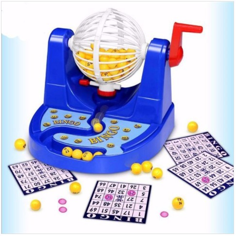 BỘ ĐỒ CHƠI BINGO LOTO 90 SỐ, 48 thẻ / Lồng nhựa quay xổ số lô tô, giải trí Trí Tuệ Cho Bé