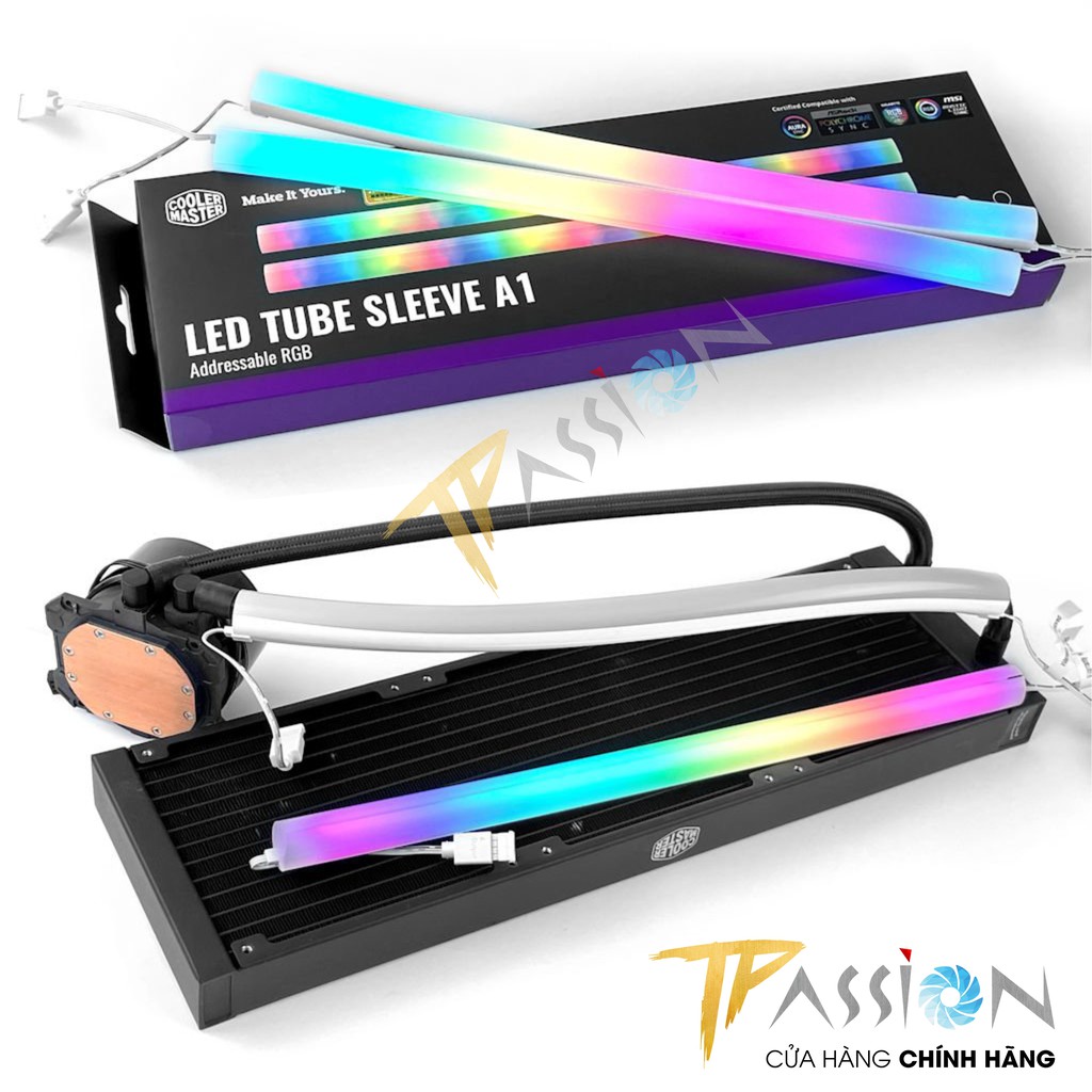 Bọc ống tản nhiệt nước Cooler Master Addressable RGB LED Tube Sleeve A1 - Chính hãng, 30 bóng LED ARGB 5v neon mịn đẹp