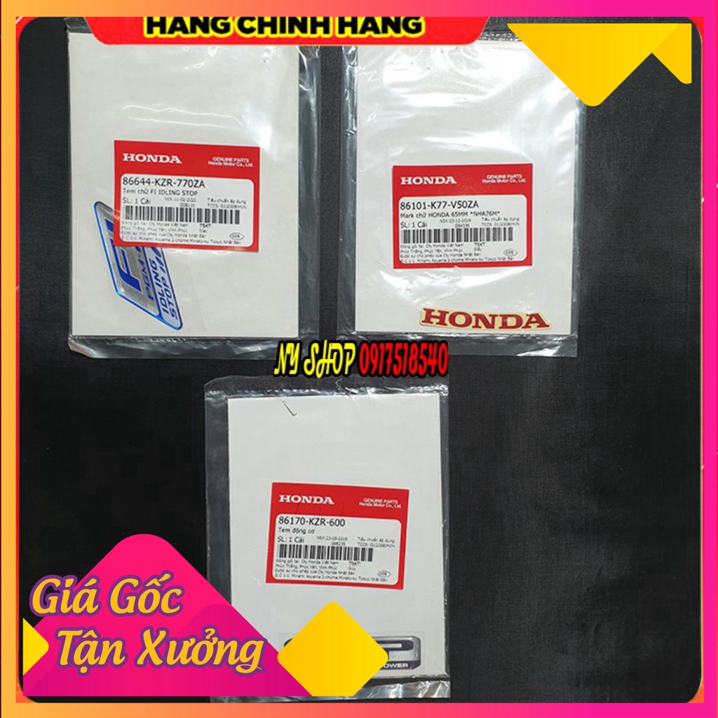 ★ Decal tem nổi FI và ESP , HONDA chữ đỏ chính hãng ★  (Ảnh Sp thật)