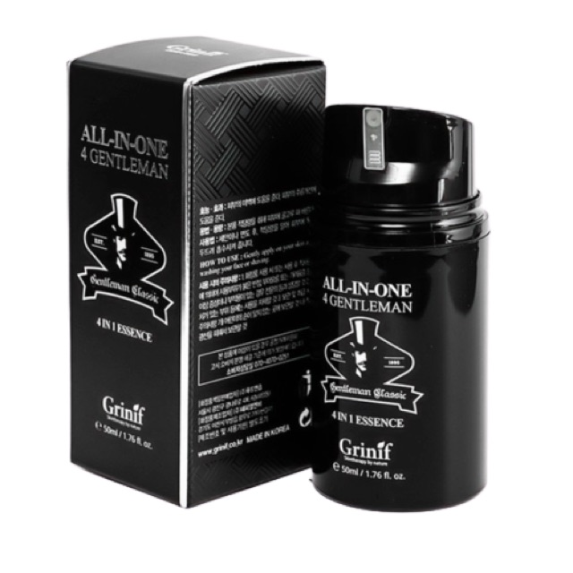 Kem dưỡng da cho nam - Sữa dưỡng trắng da 4 trong 1 cho nam giới GRINIF All In One 4 Gentleman 50ml