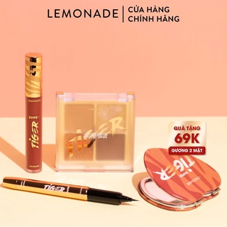 Combo trọn bộ Lemonade SuperTiger gồm 01 Bảng phấn mắt 8g, 01 Eyeliner 1g và 01 Son kem lì 5g