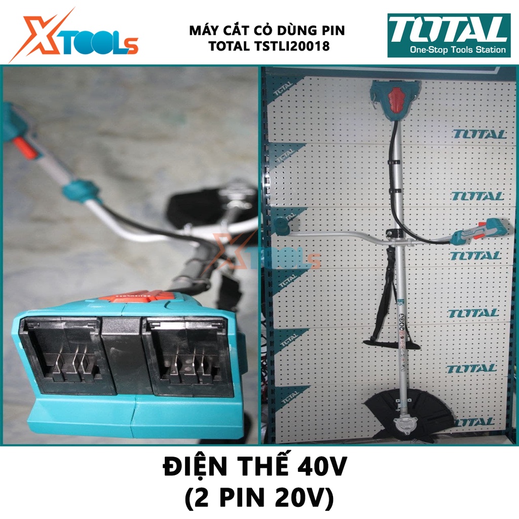 Máy cắt cỏ dùng pin TOTAL TSTLI20018 | máy cắt cỏ cầm tay điện thế 40V tốc độ không tải 0-5500 / phút, 0-7500 / phút