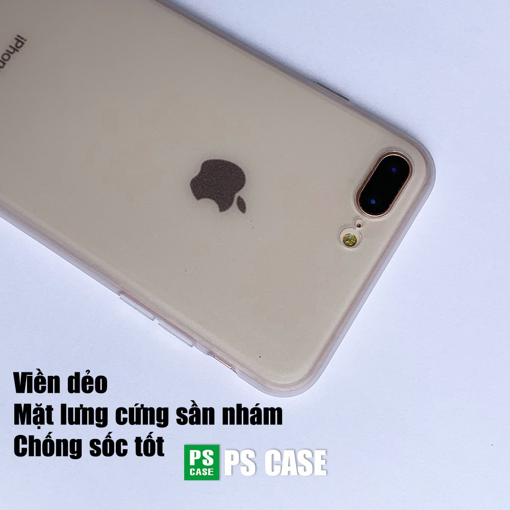 [người bán địa phương] Ốp lưng viền dẻo trong sần nhám iPhone 7 PLUS - iPhone 8 Plus - PS CASE phân phối