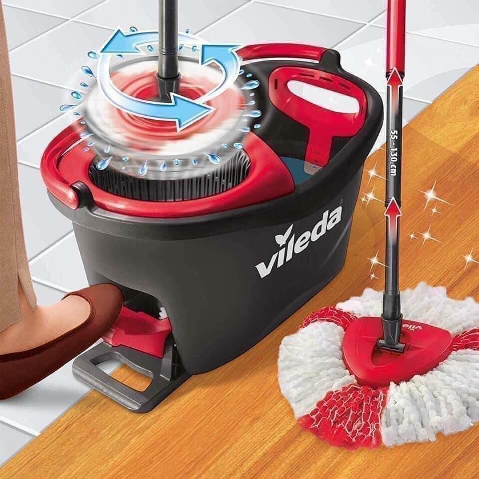 Cây lau nhà Vileda Turbo của Đức, Cây lau nhà tự vắt thông minh hình tròn, hình chữ nhật, chổi lau nhà tự vắt Vileda