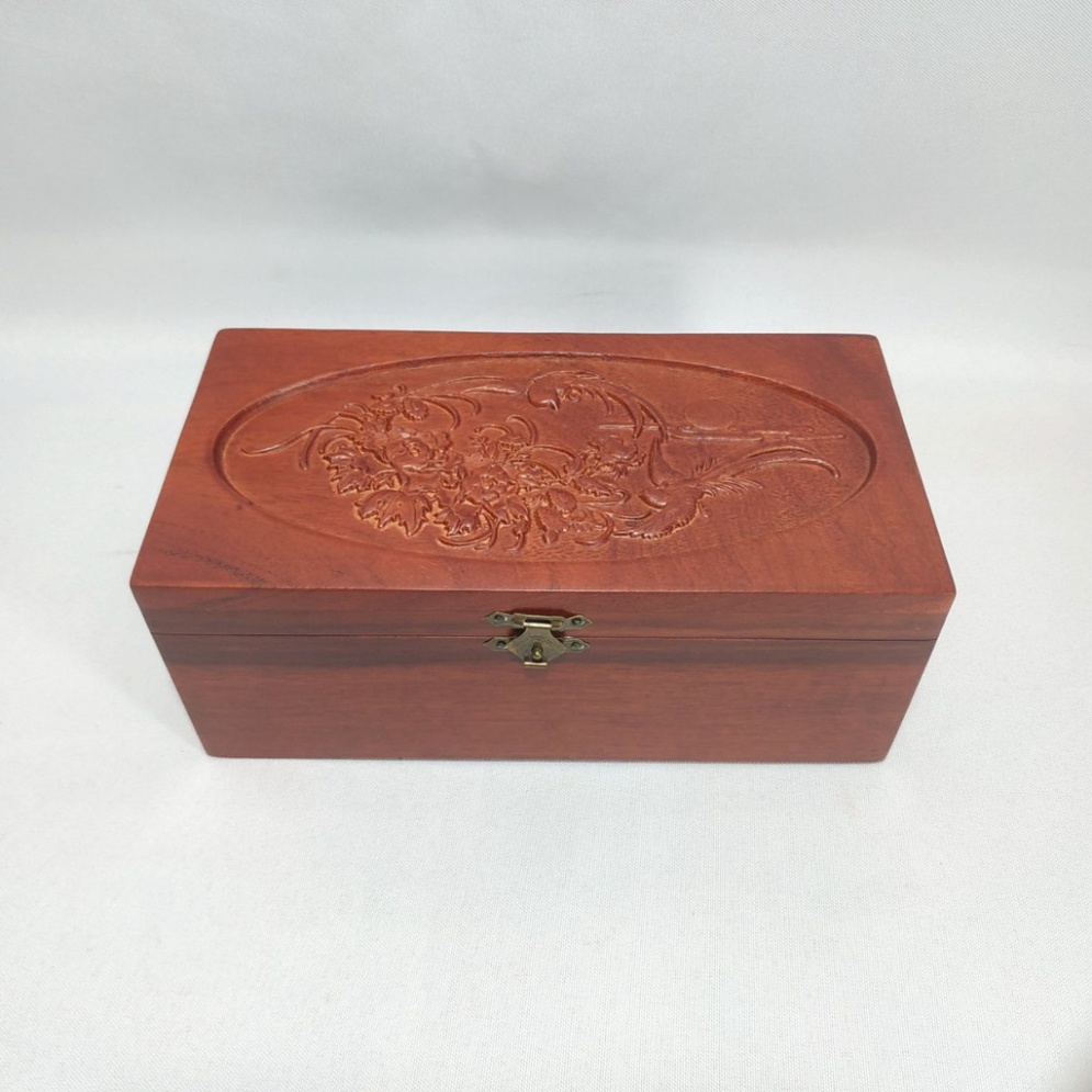 HỘP ĐỰNG TRANG SỨC, HỘP ĐỰNG CON DẤU CÔNG TY GỖ HƯƠNG CHẠM CHIM PHƯƠNG ( LOẠI TO - ẢNH THẬT 100%) - GỖ ĐẸP ẢNH THẬT