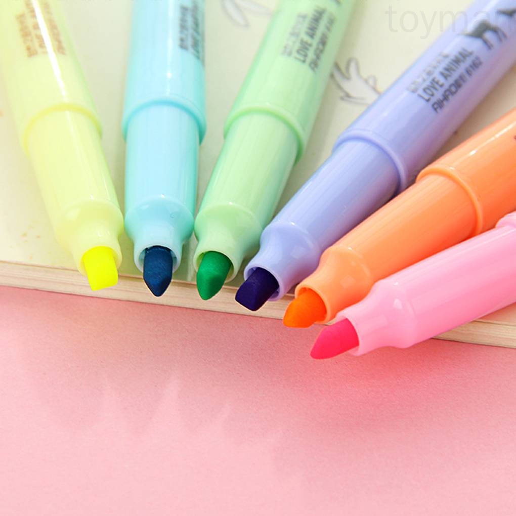 Set 6 Bút Dạ Quang Nhiều Màu Sắc