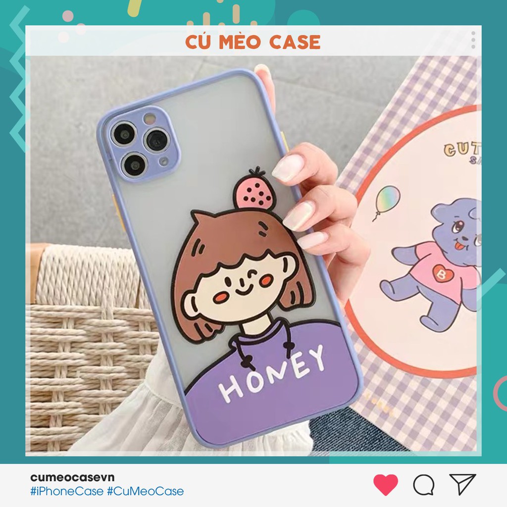 Ốp iPhone bảo vệ camera cô gái Honey iPhone 7 8 7 Plus 8 Plus X Xs Xr XsMax iPhone 11 11 Pro 11 Promax Cú Mèo Case