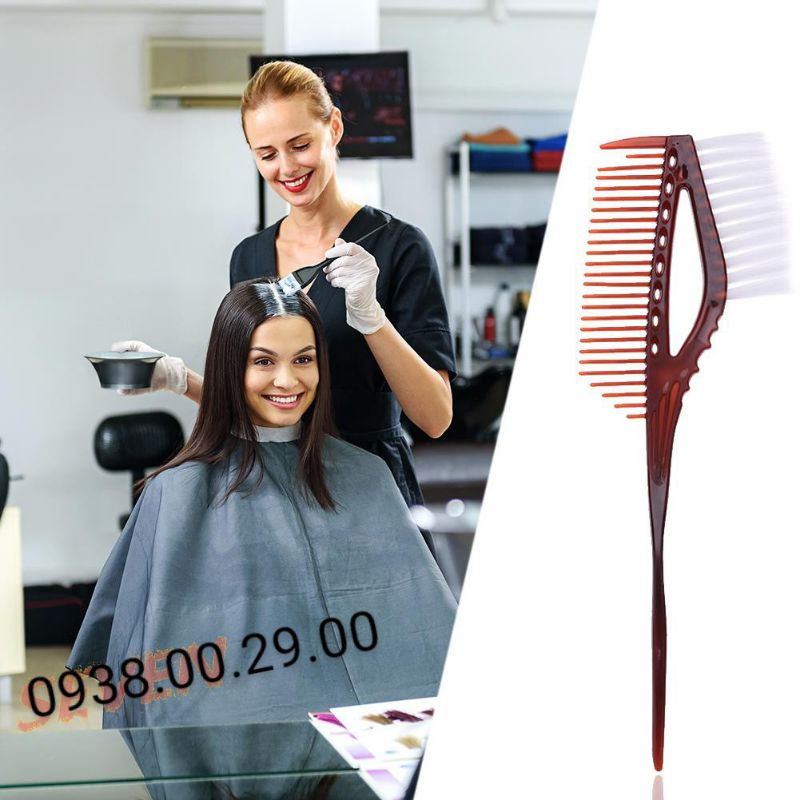 Chổi Nhuộm Tóc 2 Đầu Lông Mềm, Cọ Nhuộm Tóc Răng Thưa Chải Đều Thuốc.