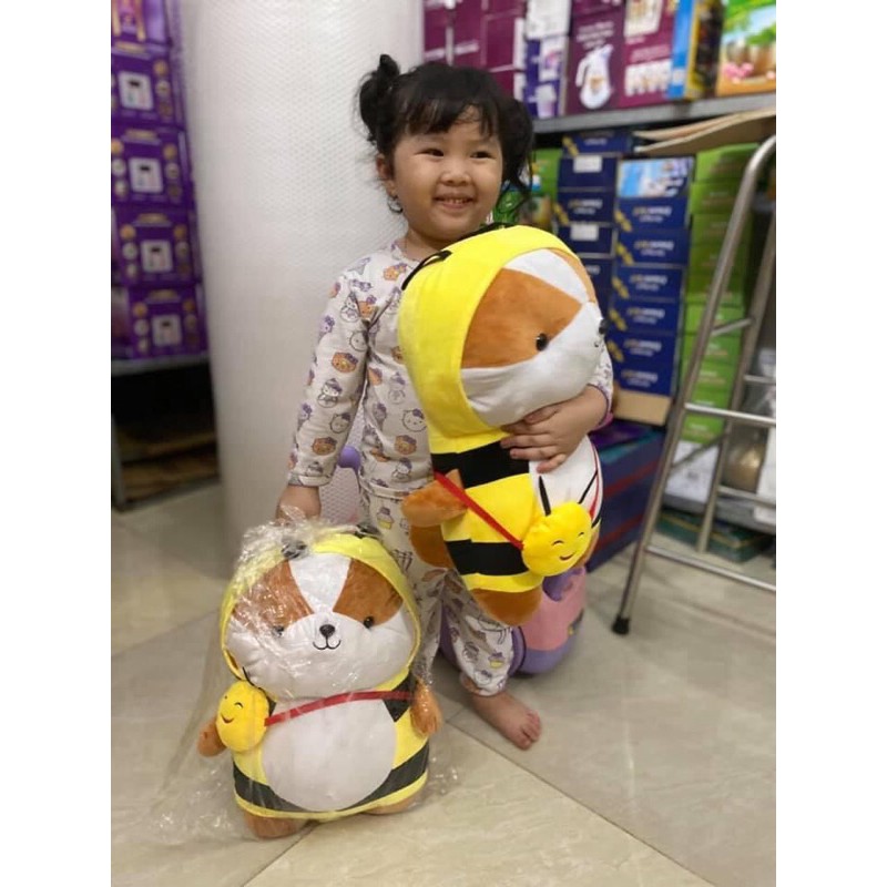 Thú bông chó shiba hoá thân ong vàng