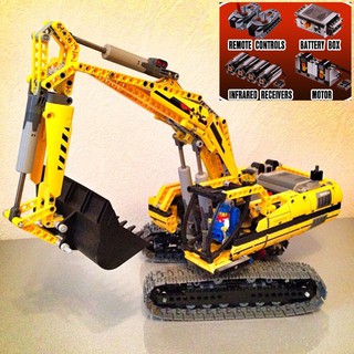(CÓ SẴN) Đồ chơi Lắp ghép Mô hình 20007 Motorized Excavator Máy Xúc Đất Bánh Xích Điều Khiển Từ Xa