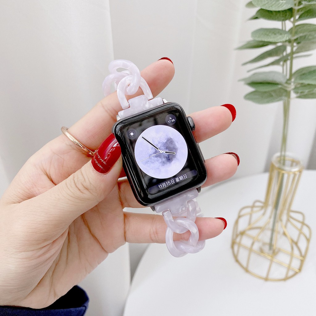 Dây đeo đồng hồ bằng nhựa màu apple phù hợp với Strap Band Iwatch 6 5 4 3 2 1 Khóa thép kim loại 42mm 38mm iwatch series dây đeo cổ tay 44mm 40mm nhỏ fragranc