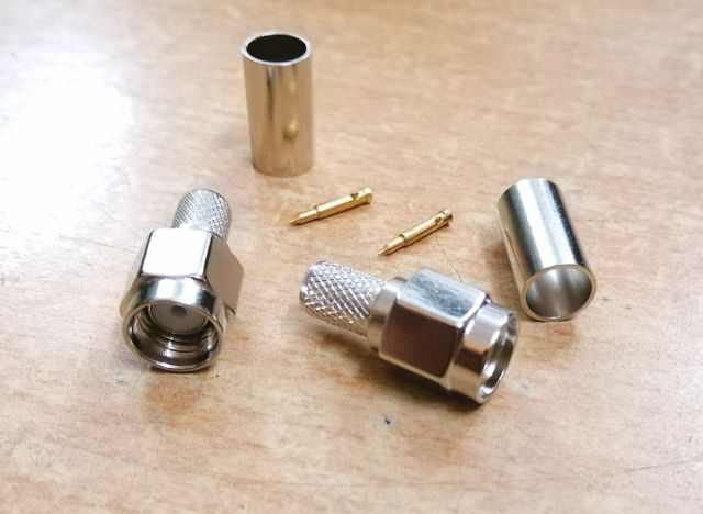 Đầu jack SMA đồng mạ niken nối cáp rg58 rg142 rg400