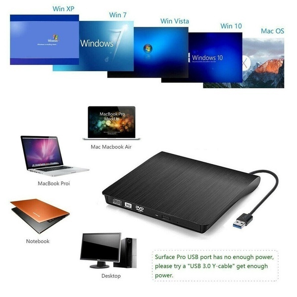 Ổ Đĩa Quang Bên Ngoài Usb 3.0 Cho Asus Samsung Acer Dell Laptop Pc Hp
