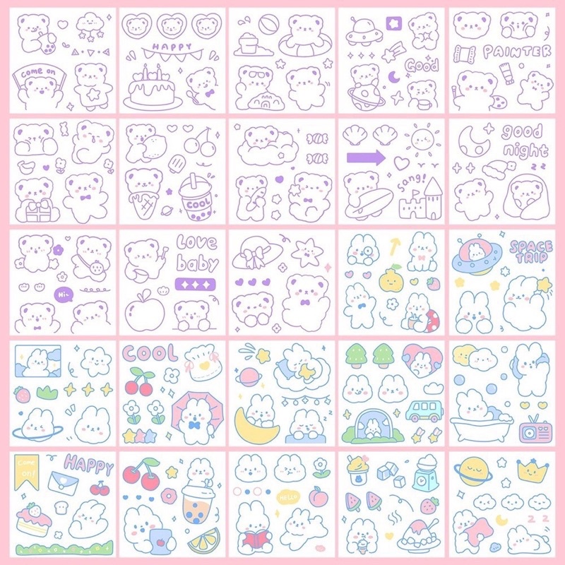 1 miếng dán sticker hoạt hình siêu dễ thương, cute December08.store