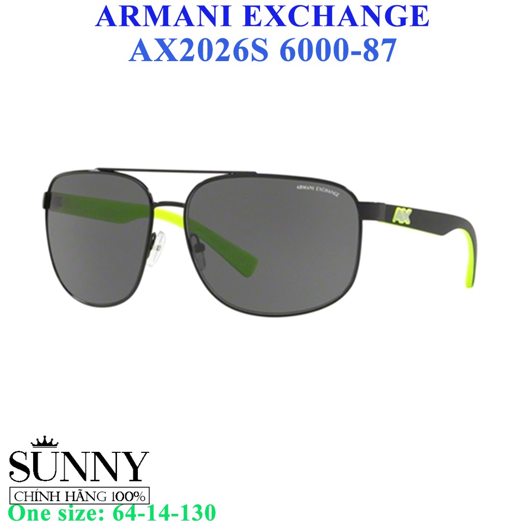 Kính mát Armani Exchange AX2026S nhiều màu chính hãng, dáng thể thao cho nam, sp dc bảo hành toàn quốc
