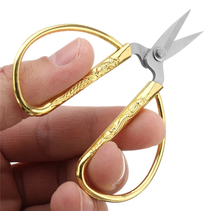 FCXDG 4 Kích thước Kéo may sắc bén Dụng cụ may tự làm Thép không gỉ Retro Vàng Nhỏ Kéo cắt Phụ kiện May vá Kéo